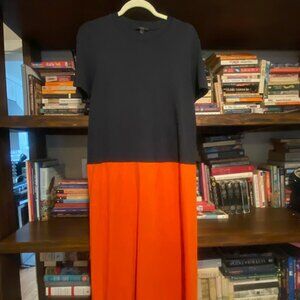 EUC very cute color-blocked COS cotton midi dress